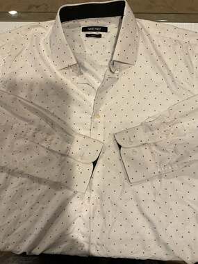 Nine West Men's Slim Fit Polka Dot Print Long Sleeve Dress Shirt